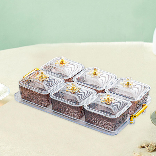 Juego De Platos Para Servir Fumo Gris 6 Cuadrícula