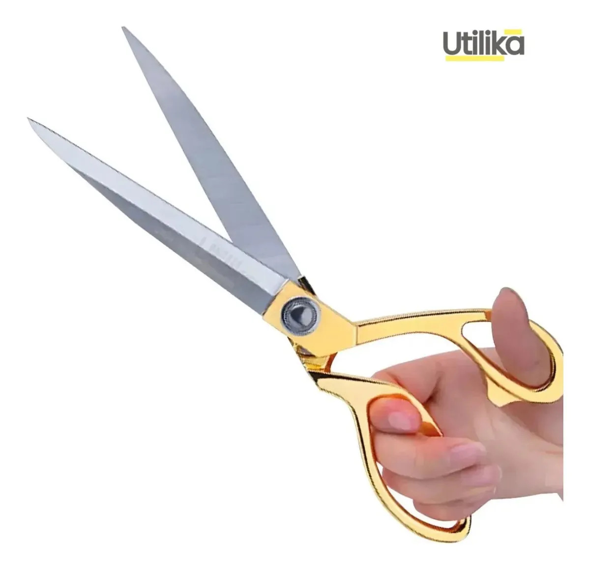 Tesoura Alfaiate Profissional Aço Inox Dourada Para Costura Dourada