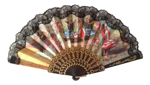 Imagen 4 de 6 de Abanico Con Estuche Regalo Mujer Uso Diario Calor Flamenco