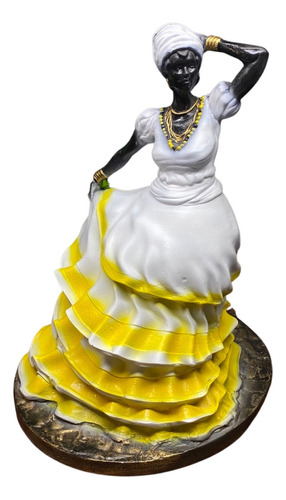 Estatua Baiana Amarela Exclusiva - Umbanda Candomblé Cor Amarelo
