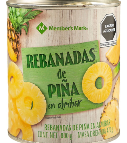 Piña En Almibar Members Mark Rebanadas 800g