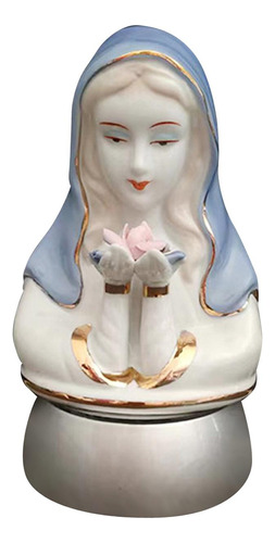 Estatueta De Cerâmica Virgem Maria Escultura Luz Artesanato