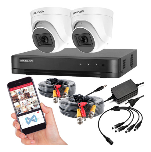 Cctv Kit Hikvision 4ch Dvr 2 Camaras 2mp Full Hd 1080p Mdl