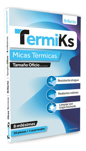 Mica Termica Oficio 22.9 X 36.8 Cm 8ml (50 Pzas) Termiks