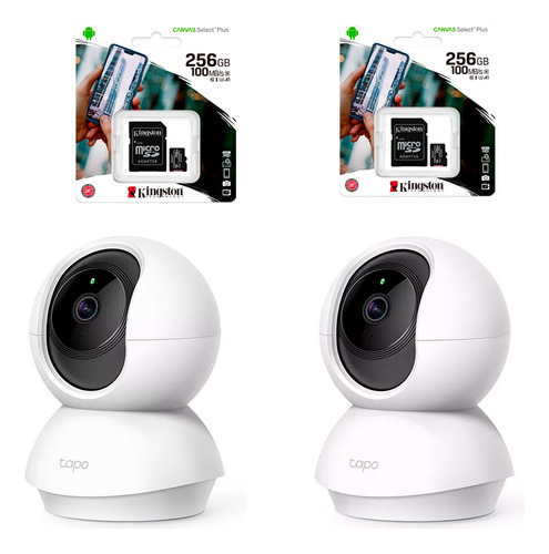 2 Camaras D Vigilancia 360° Wifi App C210 + Microsd 256gb