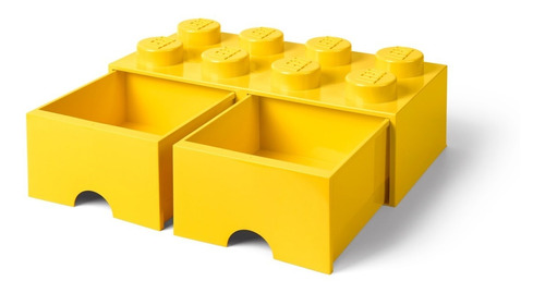 Lego Bloque 2 Cajones Apilable Original Cajonera Yellow