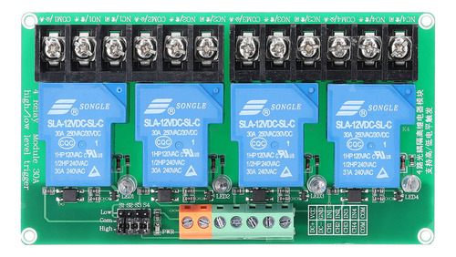 Módulo Relé 4 Canales 30a Optoacoplado 5v 12v 24v