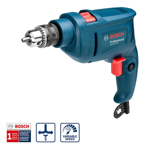 Kit Furadeira Impacto Bosch Gsb450re Com 5 Brocas Cyl-1 220v