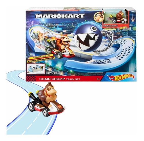 Hot Wheels Mario Kart Circuito Pistas Chomp + Donkey Kong