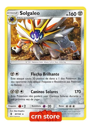 Kit Lendários Solgaleo Lunala Ultra Necrozma Lote 100 Cartas