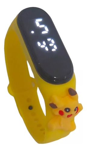 Relógio De Led Infantil Prova D'água Pokémon Pikachu
