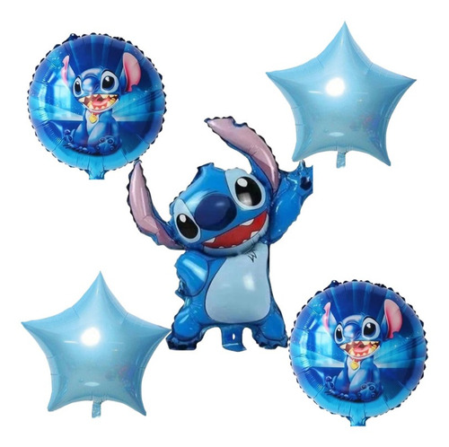 Set 5 Globos Stitch Para Cumpleaños 