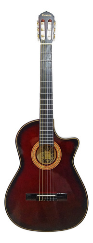 Española M09-c Guitarra Acústica Clásica Vino Sombreado Color Rojo