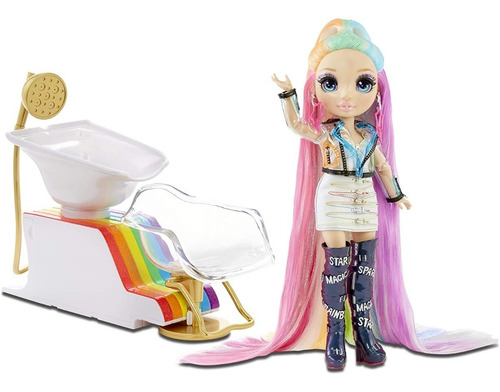 Imagen 3 de 8 de Muñeco Rainbow High Fashion Salon Playset 567448