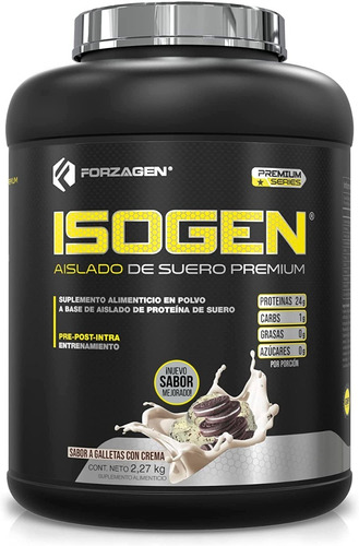 Forzagen Proteína Isogen 5lb | 100% Whey Protein Isolate Sabor Galletas con crema