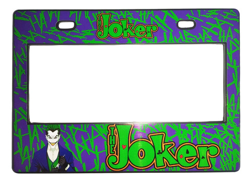 Portaplaca Para Moto El Joker Verde Premium 22.5 X 16.3cm