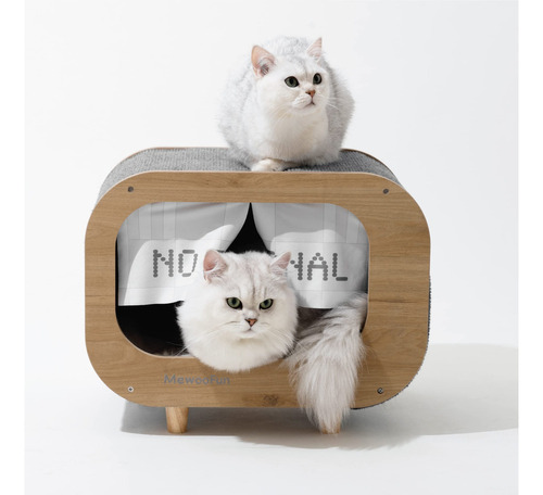 Mewoofun Cat House Bed Cat Condo Tv Para Interiores Resisten