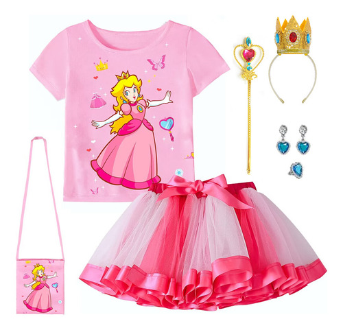 Super Mario Brothers Halloween Princess Clothing Peach Princess Role Play Suit Falda Navidad Temporada Escolar Ropa