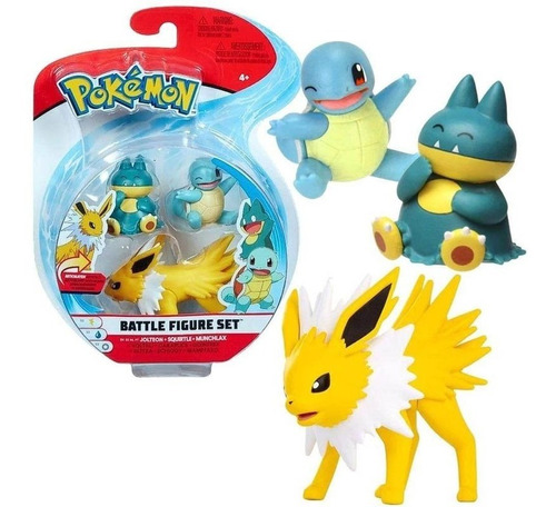 Pokémon Figure Pack 3 Jolteon, Squirtle E Munchlax - Sunny