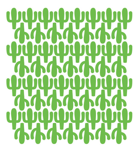 Adesivo Parede Infantil Cactos Verde 60un | 6x9cm | Lavável