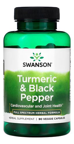 Cúrcuma E Pimenta Preta 90 Capsulas Swanson