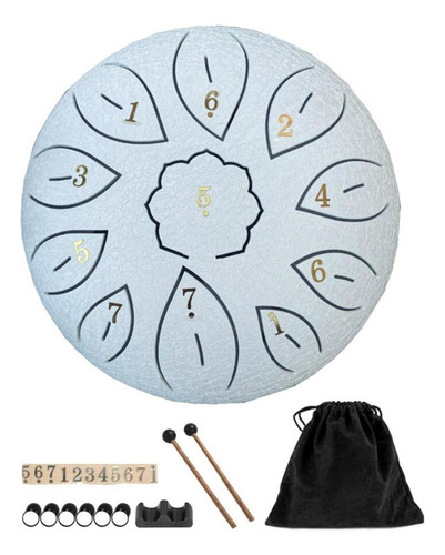 Y Tambores De Lengua De Acero Handpan De Tambor De 6 Blanco