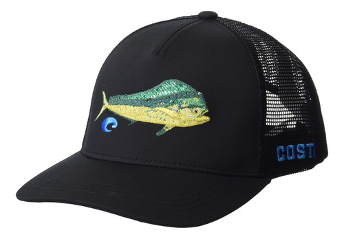 Costa Del Mar Standard Dorado Stitched Trucker Hat, Negro, T