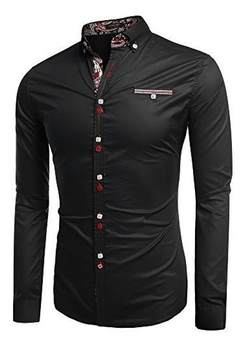 Coofandy Camisa De Vestir Slim Fit Moda Camisa Casual,