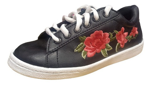 Zapatillas Dama Urbanas Ecocuero Flores Prince Art 224