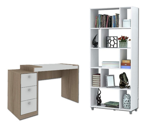 Imagen 1 de 6 de Combo Escritorio A- Biblioteca R- Mesa - Mueble - Lcm