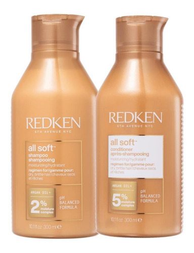 Kit Redken All Soft Shampoo 300ml + Condicionador 300ml