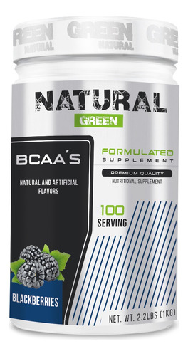 Aminoácidos Bcaas Green Varios Sabores 1kg 100 Servs Moras