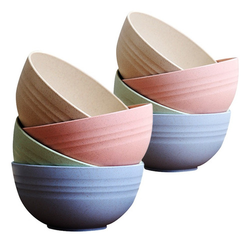 8 Tazon Para Cereal Ecologico Fibra De Trigo Mx-023 Color