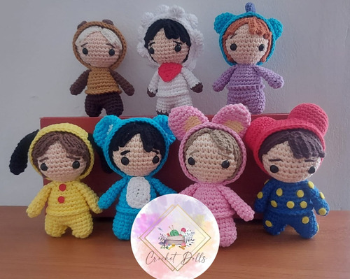 Bts Amigurumi 7 Piezas 13 Cm Aproximadamente