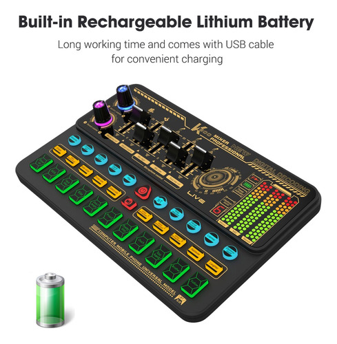 Tarjeta De Sonido Para Computadora De Audio Recargable, Mezc
