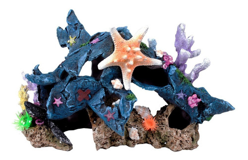 Penn Plax Adorno Resina Coral Con Anemona Azul 33x13x22 Cms