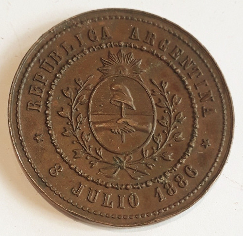 Medalla Rosario Grande 8 De Julio 1886 Escuelas 39 Mm