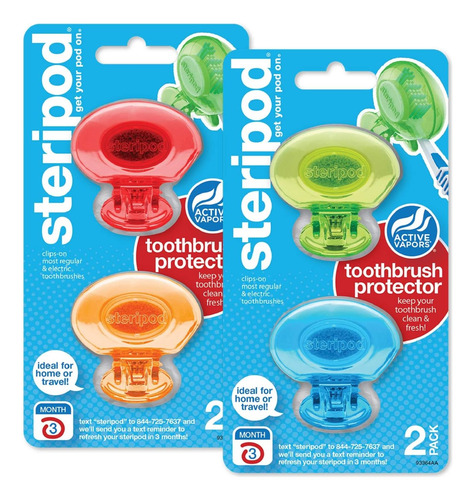 Protector De Cepillo De Dientes Con Clip SteriPod, Mantiene