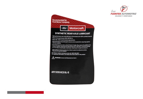 Aceite Transmision Estandar Sintetic 75w140 Motorcraft