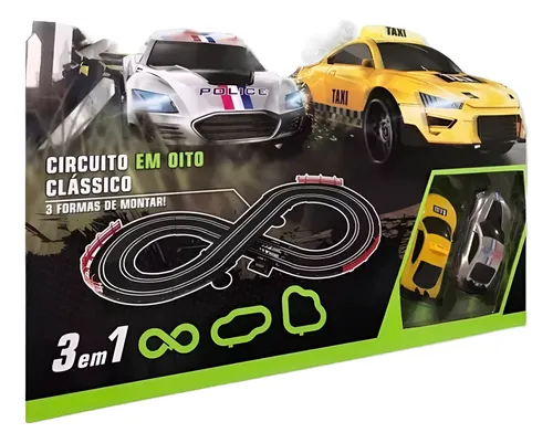 Pista De Carreras Top Turbo Con Luces 280 Cm Taxi Vs Policía