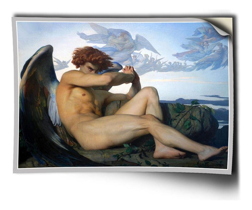 Adesivo Anjo Caido Alexandre Cabanel Auto Colante 120x84cm