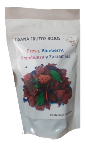 100 Gr Tisana Frutos Rojos: Fresa, Zarzas, Blueberry, Cereza