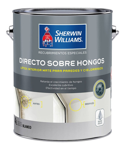 Directo Sobre Hongos Blanco Sherwin Williams X 4 Lts