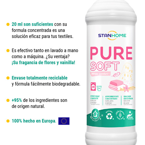 Suavizante De Ropa 1 Litro Stanhome Pure Soft White Comfort