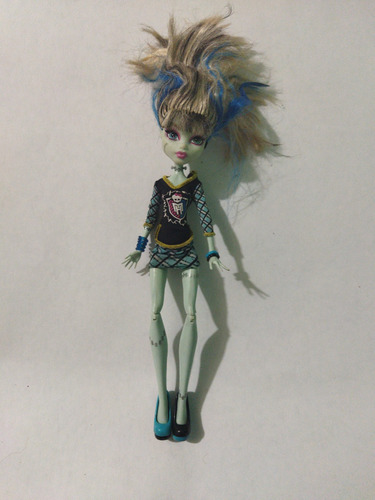 Monster High Frankie Stein Pulsera Zapatos Cabello Azul Ropa