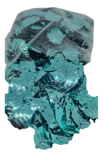 Lentejuela Metalizada Forma De Hoja 14x24 Mm Pack X 50 Gr Verde Agua