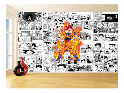 Papel De Parede Dragon Ball Goku Página Manga 3,5m Dbz629