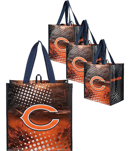 Foco Chicago Bears Nfl 4 Pack Bolsas De Compras Reutilizable