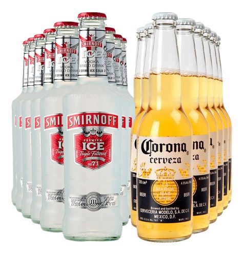Promo Cerveza Corona 355ml X24 + Smirnoff Ice 275ml X24