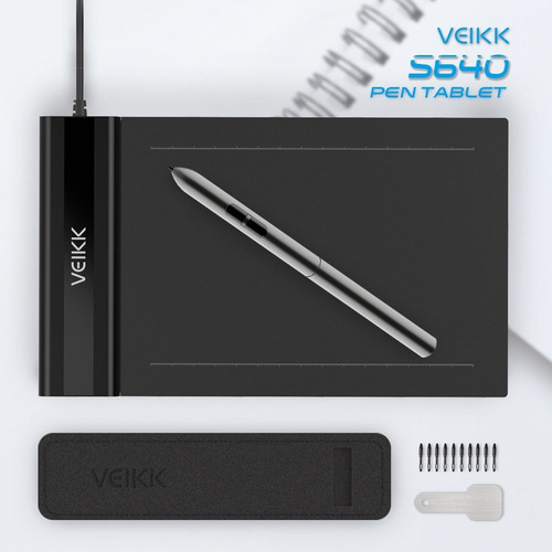 Tableta Gráfica Osu Veikk 6x4 Pulgadas 8192 Niveles Presión Color Otros
